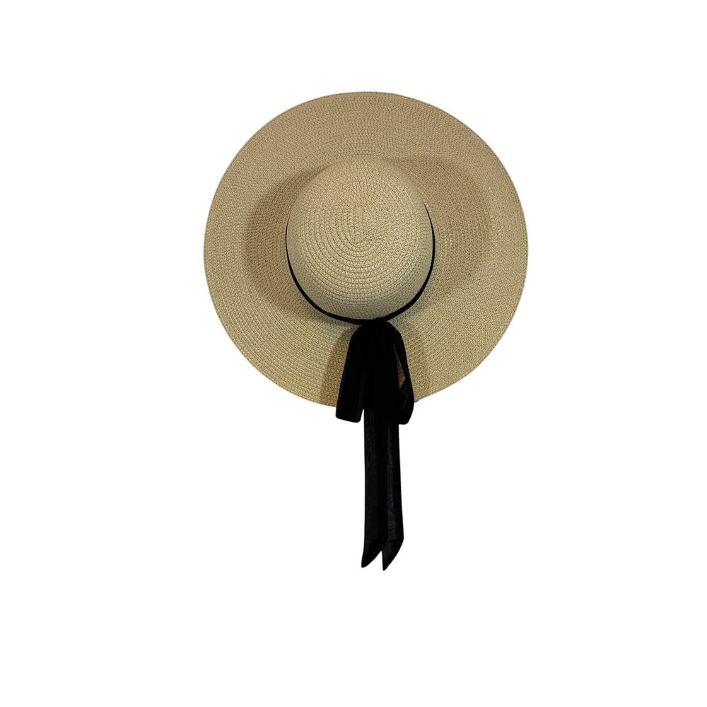 Vince Camuto NWT Straw Sun Hat Wide Brim Summer Beach Resort Chic One Size - Picture 2 of 7